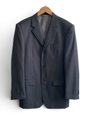 Lazzaretti Collection 100% Wool Super 180s Suit Blazer Jacket Size 40R